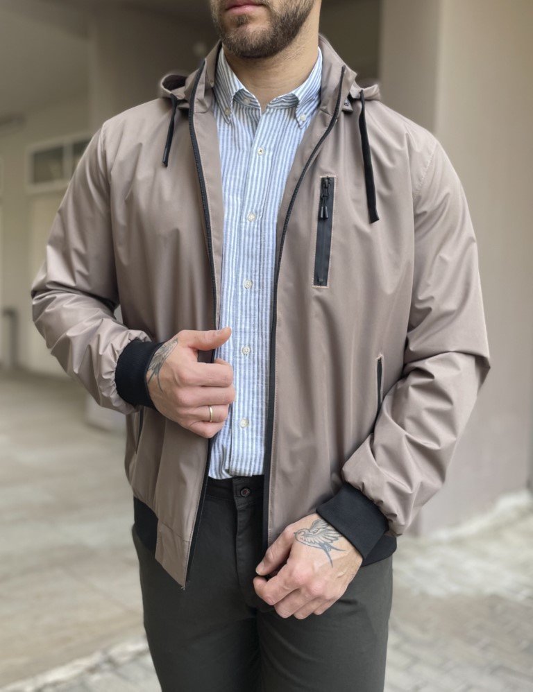 Ανδρικό καφέ Jacket με κουκούλα WS8032W φωτογραφία